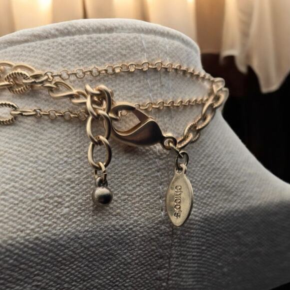 Chico's Simple Elegant Gold Tone Chain Necklace Single Large Faux Pearl Pendant - Picture 5 of 5